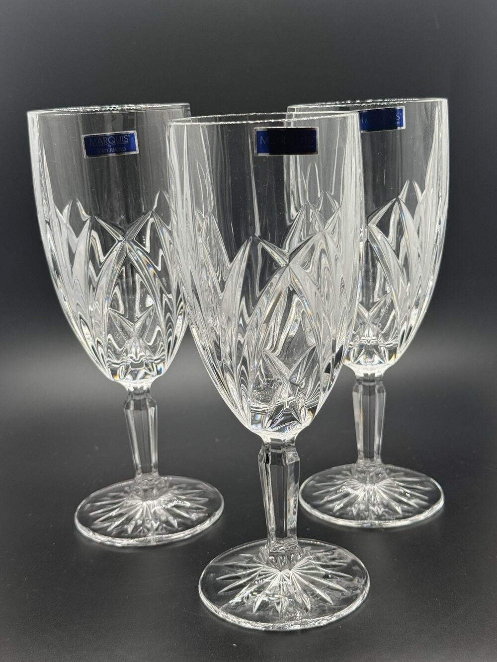 Marquis By Waterford Brookside Pattern Iced Tea Beverage Glasses Set Of 3